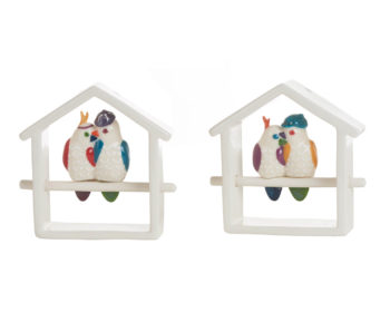 VD 74 BIRD HOME COPPIA UCCELLINI H (15 X L 17 CM)