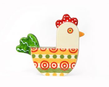 NW 43 -GALLINA SALVADANAIO NEW DECOR H 21 X 25 CM CERCHI (2)