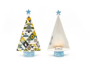 NT 61-GN ALBERO TEA-LIGHT GEOMETRICO NATALE (15X26.5 CM)