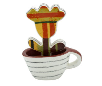 FR 21-GR-M FIORE IN TAZZA GAROFANO MODERNO I MISURA 9 X 11 CM