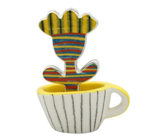 FR 21-GR-V FIORE IN TAZZA GAROFANO VINTAGE I MISURA 9 X 11 CM