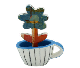 FR 21-M-M FIORE IN TAZZA MARGHERITA MODERNO I MISURA 9 X 11 CM