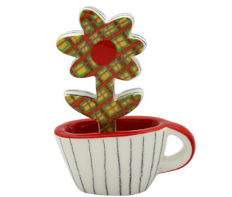FR 21-M-V FIORE IN TAZZA MARGHERITA VINTAGE I MISURA 9 X 11 CM