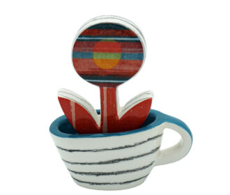FR 21-PL-M FIORE IN TAZZA PALLA MODERNO I MISURA 9 X 11 CM