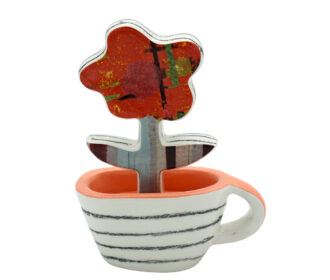 FR 21-ST-M FIORE IN TAZZA STELLA MODERNO I MISURA 9 X 11 CM