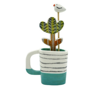 FR 22 -TR-M- TAZZA FIORE TRIFOGLIO MODERNO 11X17 CM