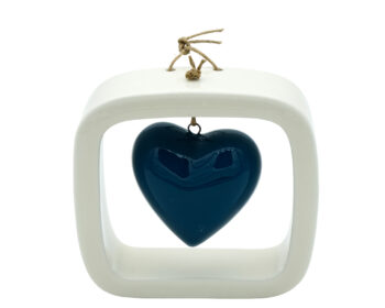 LV 23-BL VIDEO CUORE LUCIDO VERDE PETROLIO 10,50 X 10,30 CM